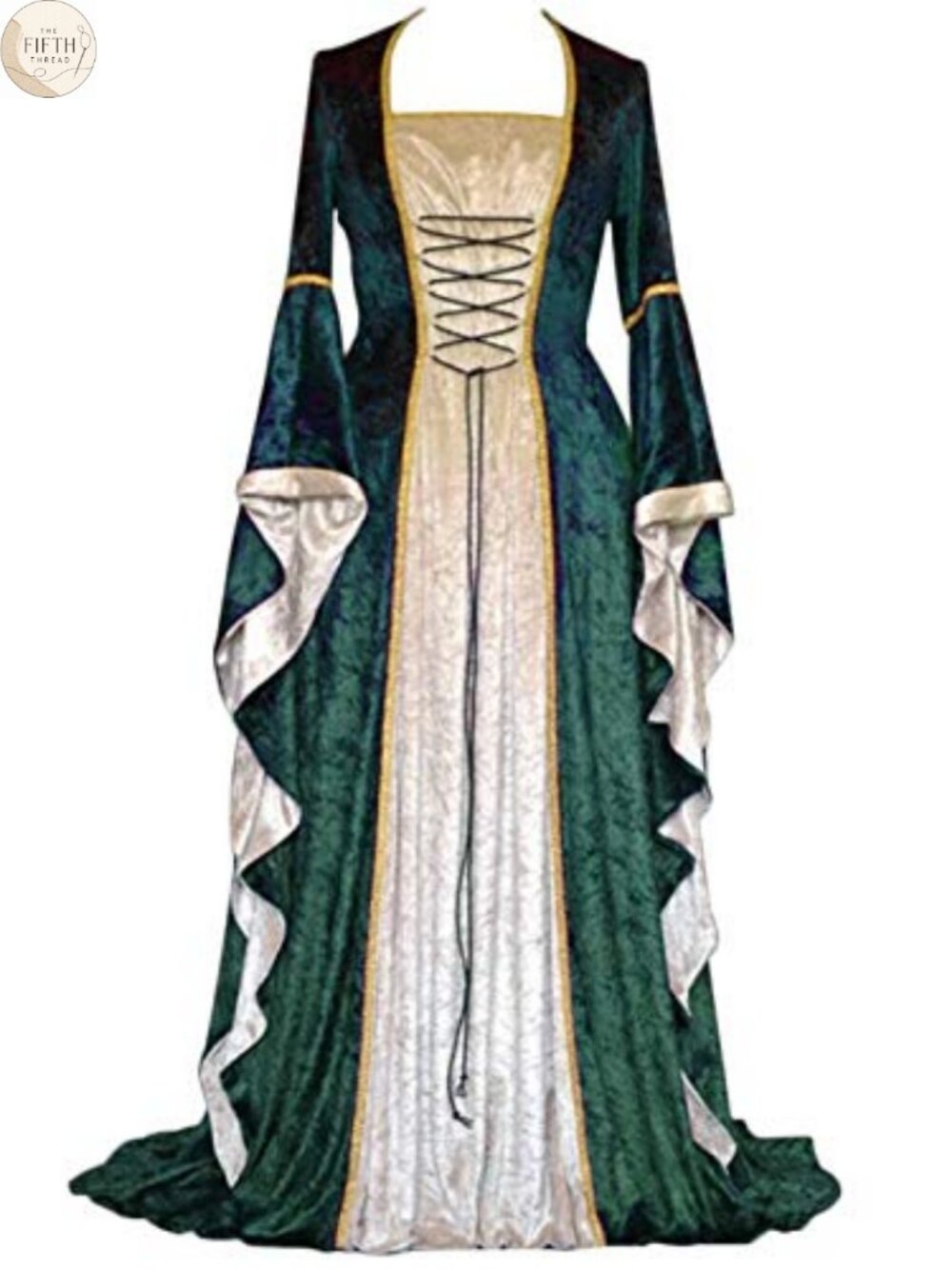 Medieval Renaissance Long Gown Lace Up Cosplay Dress